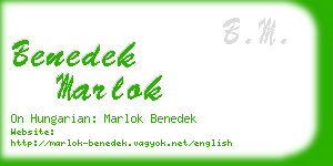 benedek marlok business card